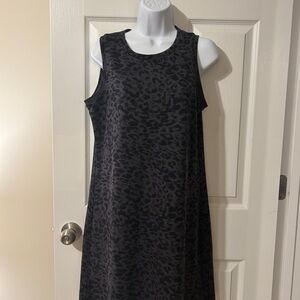 NWOT GAIAM Black Leopard Print Midi Dress